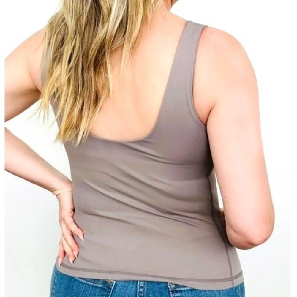 FAWN FIT Women's 3X Taupe Brown Built in‎ Bra Lift Tank Top Athletic Performance - Picture 2 of 9